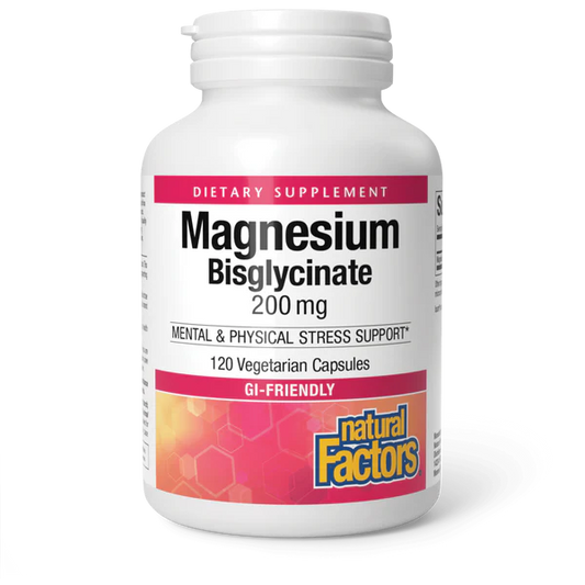 Natural Factors - Magnesium Glycinate 200MG - 200 Vegi-Caps